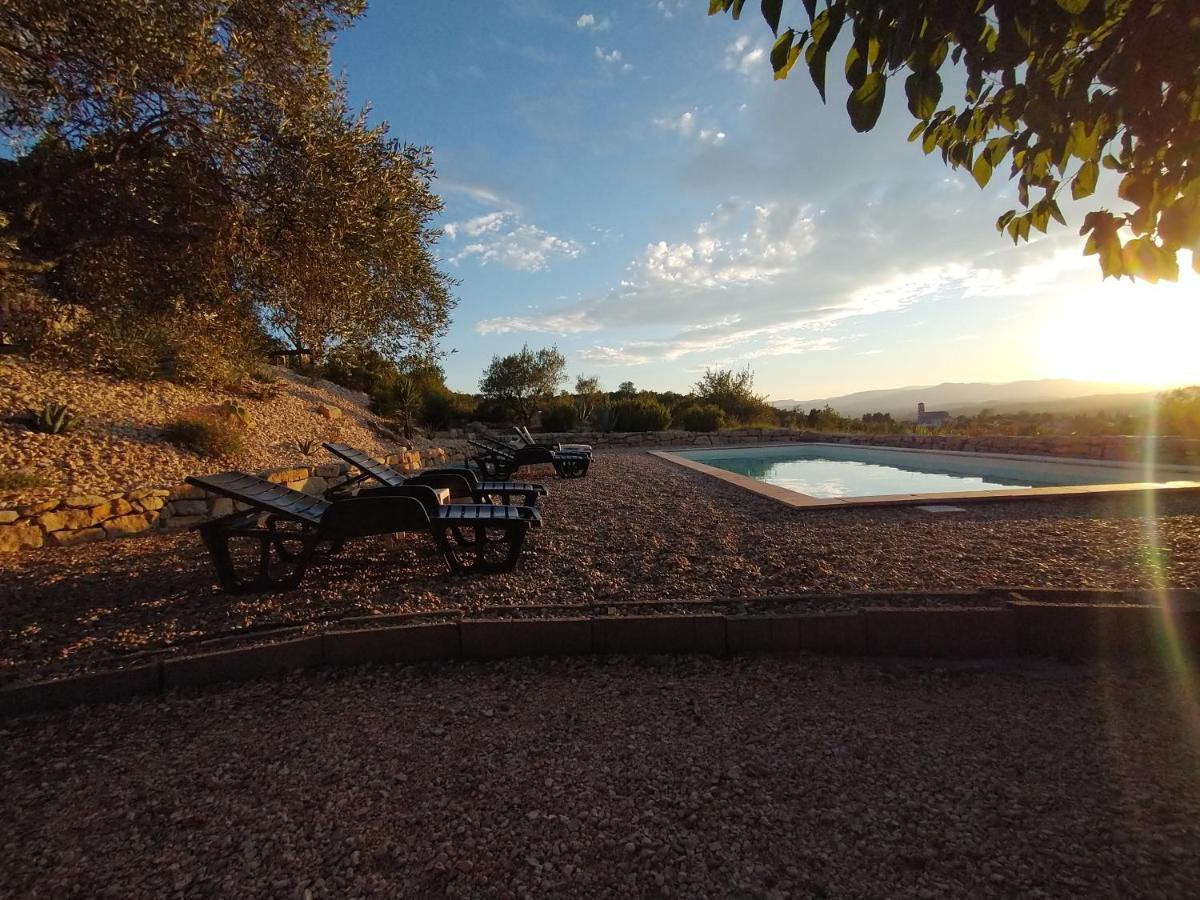 Les Agaves Piscine Panoramique Vue Exceptionnelle Bed & Breakfast Grospierres Exterior photo